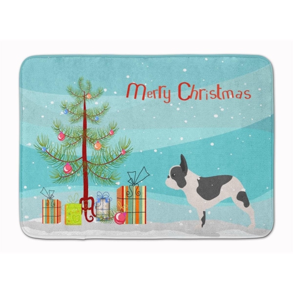 Carolines Treasures French Bulldog Merry Christmas Tree Machine Washable Memory Foam Mat BB2959RUG - main